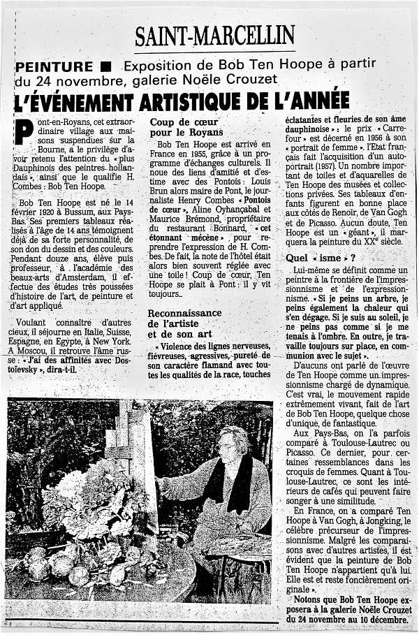 Article du Dauphiné Libéré (19 novembre 1989)